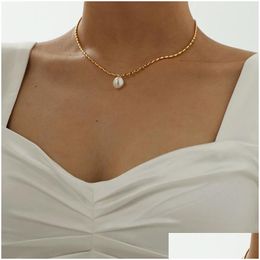 Orecchini Bracciale gioiello titanio con perle d'oro Chian Real Pearl Choker Necklace Designer T Show Abito da passere