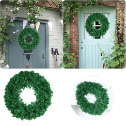 Decorative Flowers PVC Wreath Door Hanging Christmas Decorations Women's Rattan Window Mall Layout Props DIY 12 With Lights