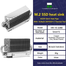 Printers Thermalright Hr10 2280 M.2 Solid State Drive Aghp Heat Pipe Heat Sink Radiator M.2 Ssd Cooler Gasket with Thermal Silicone Pad