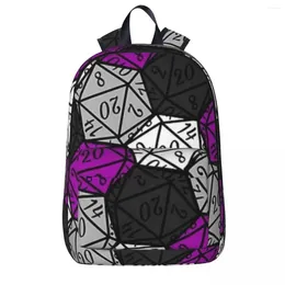 Backpack Asexual Pride Dice Pattern Waterproof Children School Bag Laptop Rucksack Travel Large Capacity Bookbag