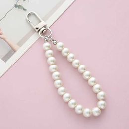 Keychains Lanyards Vintage Pearl Keychain Womens Llavero Bag Backpack Decoration Cadena Lace Strap Charm Q240403