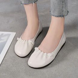 Casual Shoes Women Leather Flats Low-heel Female All-match Footwear 2024 Arrival Ladies Loafers Soft Comfortable Oxford Shoe