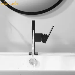 Bathroom Sink Faucets Black Brass Faucet Single Handle Water Tap Matte Cold And Mixer MJ118