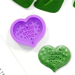 Baking Moulds Products Heart Shape Happy Birthday Fondant Cookie Silicone