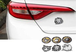 Car Decoration Animal Stickers Logo Metal 3D LionEagleTiger Aluminium Emblem Badge Decal Auto Styling Car Accessories3139690