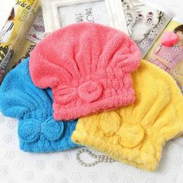 Towel Quick Hair Drying Bath SPA Bowknot Wrap Microfibre Salon Towels Hat Cap For Women Bathroom Accessories Absorbent