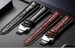 Watch Strap 18mm 20mm 22mm 24mm Brand Crocodile Alligator Leather Watchband Butterfly Buckle Bracelet Accessories Wristbands3740629