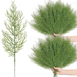 Decorative Flowers 35cm Artificial Pine Needle Branch Christmas Decoration Plastic Supplies Wreath Garland Green Plants Home Party Garden