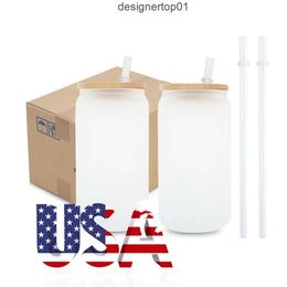 Stanleiness US CA 2 Days Delivery 16oz Sublimation Tumblers Glass Can Shaped Mugs Soda Juice Jar Bottles 4W2X