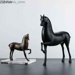 Arts and Crafts Resin Horse Ornament Statue Entrance Livin Room Decorations Crafts Furniture Component Knickknacks Statuette Fiurines DisplayL2447