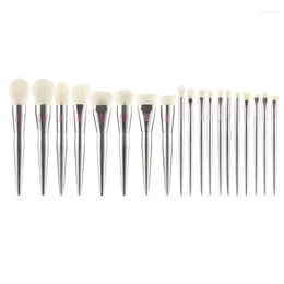 Makeup Brushes 19pcs/set High Quality Full Functional Set Powder Blusher Highlight Eyeshadow Eyebrow Make Up Silver Coat