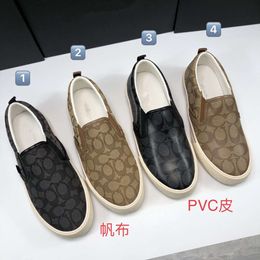 Designer Coache Coaches Shoes New Casual Board Shoes Cover for Lazy Feet Shoes the Design on Both Sides of the Shoes Is Convenient for Wearing Solid Color Round Toe Mens