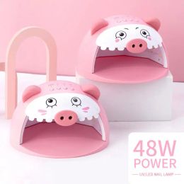 Dryers Cute Pig Nail Dryer Led Uv Nail Lamp for Curing All Gel Nail Polish with Motion Sensing Manicure Pedicure Salon Nail Art Tool