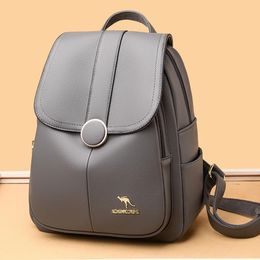 Women Large Capacity Backpack Purses High Quality Leather Female Vintage Bag School Bags Travel Bagpack Ladies Bookbag 240329