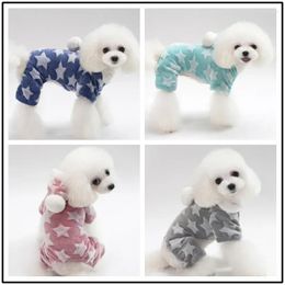 Dog Apparel Pet Clothes Costume Autumn And Winter Pajamas Four-leg Velvet 18 Star Kawaii Puppy