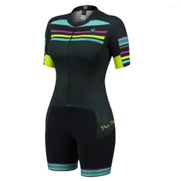 Racing Sets FREEFORCE Summer Women Cycling Clothing Short Sleeves Bike Skinsuit Ropa Ciclismo Roadbike Team Speersuit Triathlon Suit