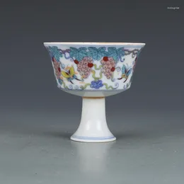 Cups Saucers Daming Chenghua Colourful Grape Goblet Antique Porcelain Cup