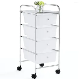 Cookware Sets Easyfashion Rolling Storage Trolley Cart With 4 Plastic Drawers On Wheels White