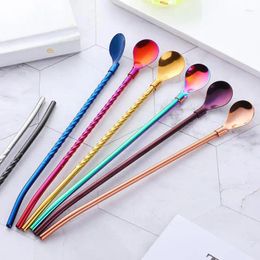 Coffee Scoops High Quality Stainless Steel Cocktail Bar Spiral Pattern Drink Shaker Muddler Stirrer Twisted Mixing Spoon Kitchen Tableware