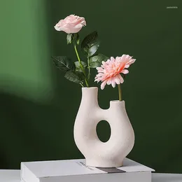 Vases Home Furnishing Pieces Ceramic Vegetarian Burning Double Bottle Mouth Art Vase Creative Living Room Dining Decor Flower