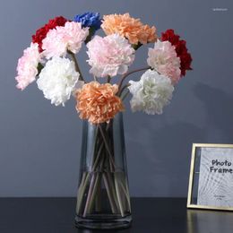 Decorative Flowers Pink Red Carnation Artificial Flower Single Real Feel Fake Teacher's Day Gifts Faux Latex Home Wedding Decor