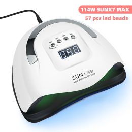 Dryers 114W UV LED Lamp 57 LEDS Nail Dryer For All Types Gel Nail Lamp Curing Nail Polish Manicure Tool With Smart Sensor LCD Display