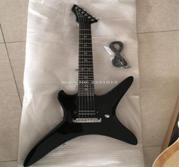 24 Frets RICH Stealth Chuck Schuldiner Gloss Black Electric Guitar Ebony Fingerboard Wrap Around Tailpiece Single Bridge Pickup5538460