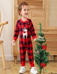 Christmas INS infant baby boys girls rompers overalls sweater jumpsuits front wood button newborn toddler bodysuits6061943