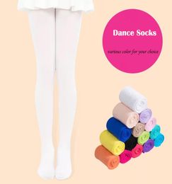 Whole Girls Pantyhose Tights Kids Dance Socks Candy Colour Children Velvet Legging Clothes Baby Ballet Stockings Kids Solid Soc5665592