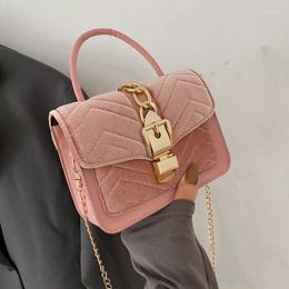 Shoulder Bags Fashion Handbag Female Bag Chain Velvet Texture Small Square Messenger Wallet And