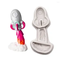 Baking Moulds 3D Rocket Shape Silicone Mould Space Ship Birthday Party Fondant Cake Decorating Tools Candy Chocolate Cookie Mould M435