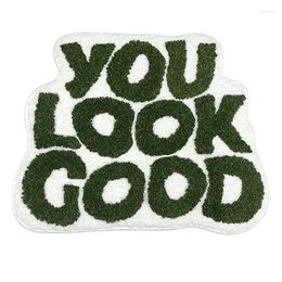 Carpets Ins You Look Good Tufted Rug Green Bathoom Small Cool Rugs Plushy Bedside Mat Aesthetic Home Decor Non-slip Absorbent Bath