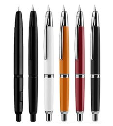 Majohn A1 Press Fountain Pen Retractable Fine Nib 04mm Metal Ink Pen with Converter for Writing gifts pens Matte black 2208112280066