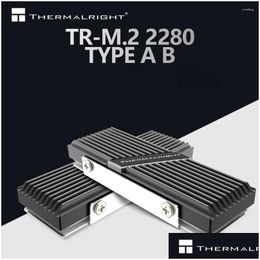 Fläktkylningar Dator Thermalright SSD Radiator aluminiumlegering värmekylare med termiska padtillbehör för M.2 NVME NGFF 2280 Drop D otiov