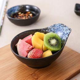 Bowls Japanese Ceramic Seasoning Dish Creative Snack Vintage Dip Vinegar Soy Sauce Bowl With Handle Tableware