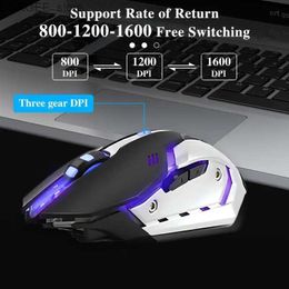Mice Gaming Mouse Rechargeable 2.4GWireless Mouse Mute Ergonomic Mouse for Computer Laptop LED Backlit Mice for IOS Android Y240407