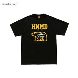 2024 HUMAN MADE Fashion T Shirt Love Cartoon Flying Duck Dog Pig Slub Cotton Short Sleeved Men Women High Quality Leisure T-shirts Top Level Luxurious Brand 4643