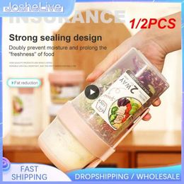 Storage Bottles 1/2PCS With Spoon Lunch Box Portable Breakfast Cups Food Grade Plastic Transparent Sealed Jar For Cereal Nut Yogurt Salad