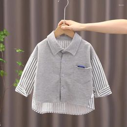 Clothing Sets Boys' Casual Shirt Print Child Trendy Sports Solid Colour Soft Cotton Simple Tees Cute Thin Style 1-4years Baby