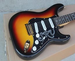 Factory Custom Tobacco Sunburst Electric Guitar with Rosewood FretboardBlack PickguardGold Hardware21 FretsCan be Customized3100201