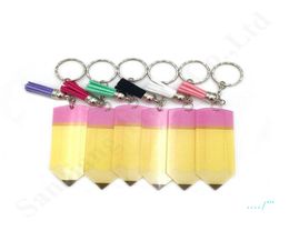 Creative Pencil Dangle Key Chain With Tassel Decorative Buckle Keyring Keychains 83CM Acrylic Teacher Appreciation Gift Christmas5502912