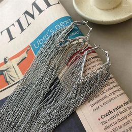 Stud Earrings Irregular Metal Chain European American Style Personality Fashion Long Tassel Ms Girl Travel Accessories