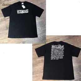 Vetements Shirts Men's T-shirts Vetementsshirts Men Vetements Tops High End Fashion Luxury Brand Lightweight and Breathable 100% Pure Cotton Tee 2717