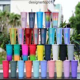 Stanleliness Cold Cup Godness 24oz 710ml Double Wall Matte Plastic Tumbler Coffee Mug With Straw Reusable Clear Drinking Custom LXL1477 0INB