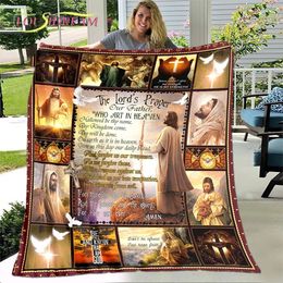 Jesus virgin mary Soft Throw Blanket Bedding Flannel Living Room/Bedroom Warm Blanket for on Bed Sofa Home Textiles 240321