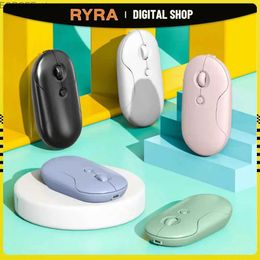 Mice RYRA Wireless Ergonomic Mice Mouse USB Receiver Optical Pebble Battery Computer Gaming Mute Mouse Laptop PC Y240407