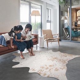 Carpets Imitation Cowhide Irregular Carpet Living Room Study Coffee Table Floor Mat American Style Home Bedside Modern