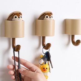 Hooks Hangers Invisible Squirrel Hook Adhesive Mountable Wall Decor Door Organization For Coat Hat Umbrella Key