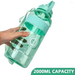 Water Bottles Sports Bottle Space Cup Outdoor Fitness 2L Large Capacity Plastic Straw Kettle Drinking Camping Picnic