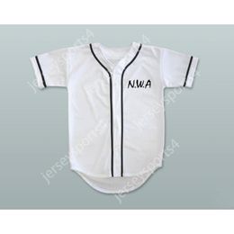 N.W.A. ICE CUBE 91 WHITE BASEBALL JERSEY NEW TOP Stitched